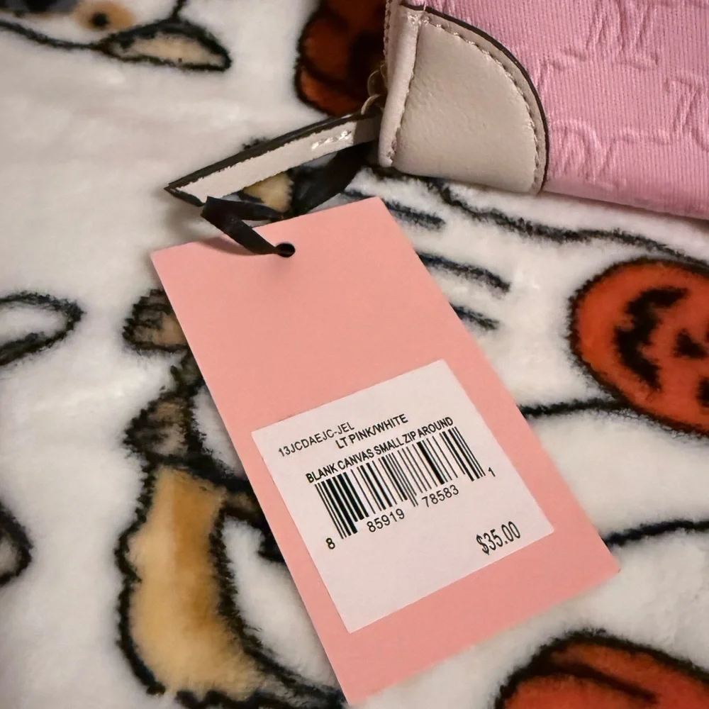 NWT Juicy Couture Blank Canvas Pink Zip Around Wallet